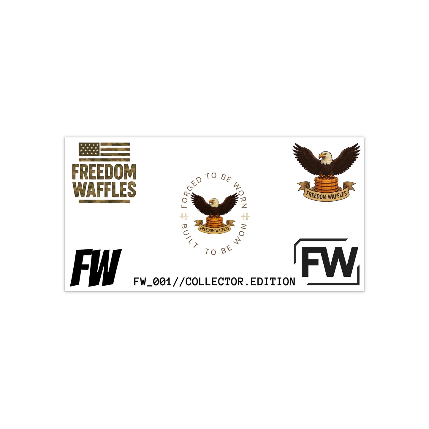 Freedom Waffles Bumper Stickers - Fun Car Decals for Road Trips, Festivals, Car Enthusiasts, Gifts, Collector's Edition